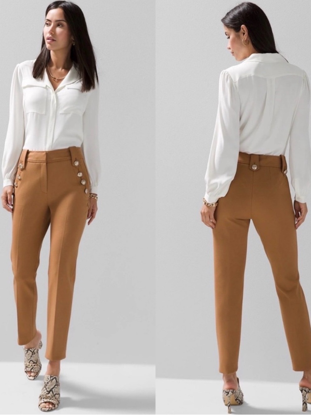 WHBM Stylist Jacket and Jolie Lux Stretch Ankle Pants. Jacket sz 8 pants sz 6 - Picture 2 of 8